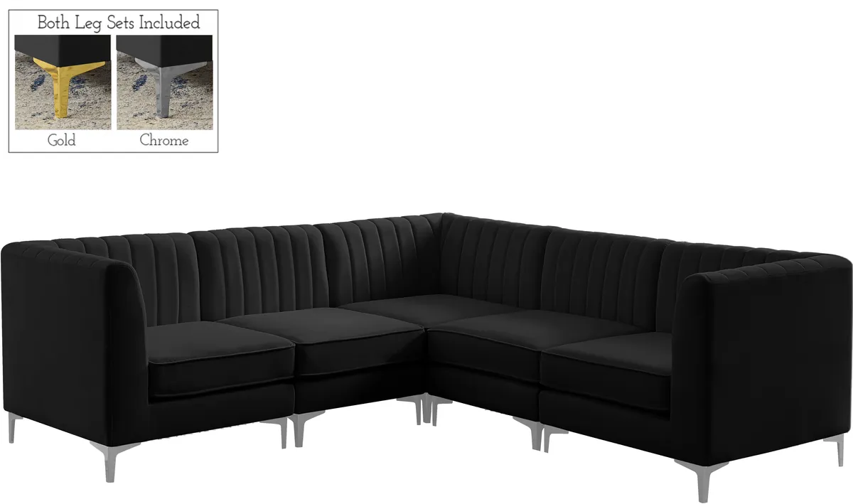 Alina - 5 Piece Modular Corner Sectional - Black - View 2