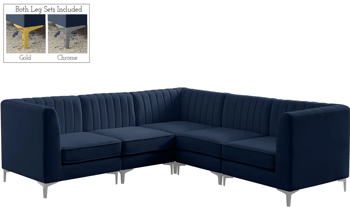 Alina - 5 Piece Modular Corner Sectional - Navy - View 2