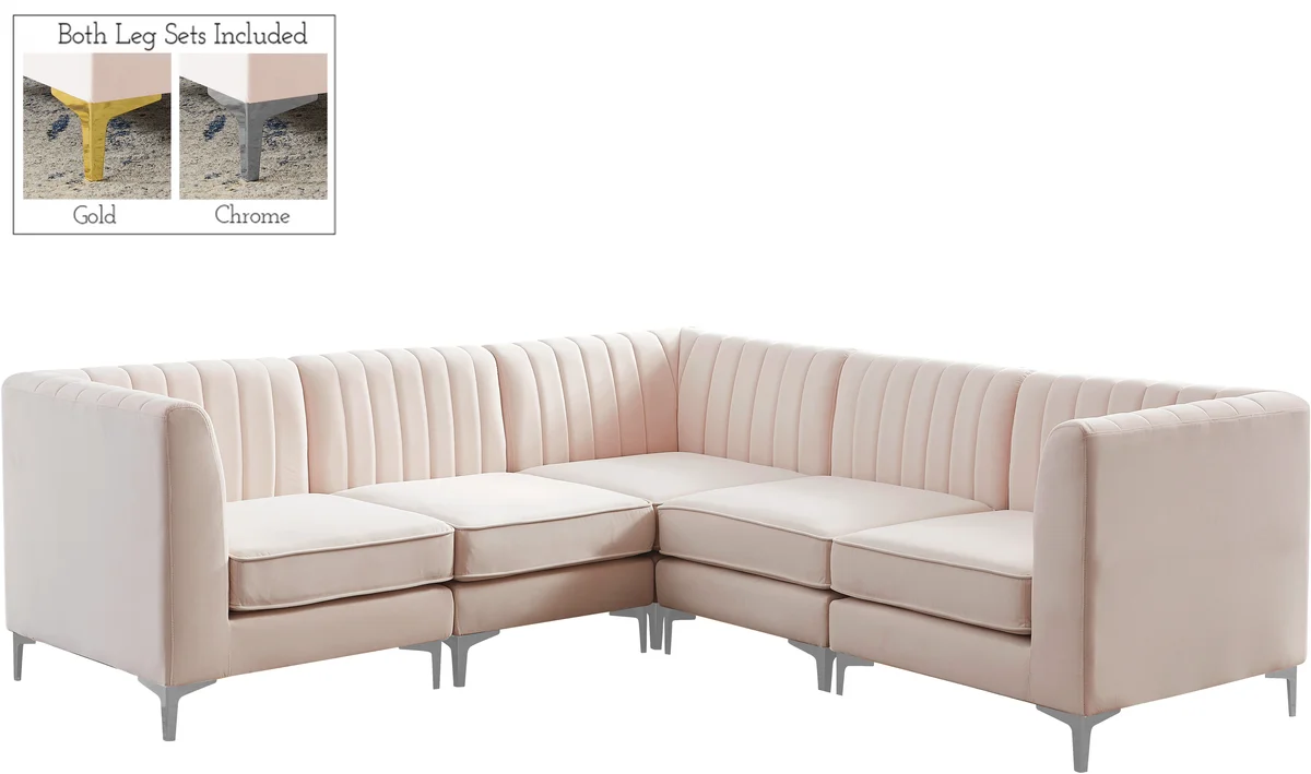 Alina - 5 Piece Modular Corner Sectional - Pink