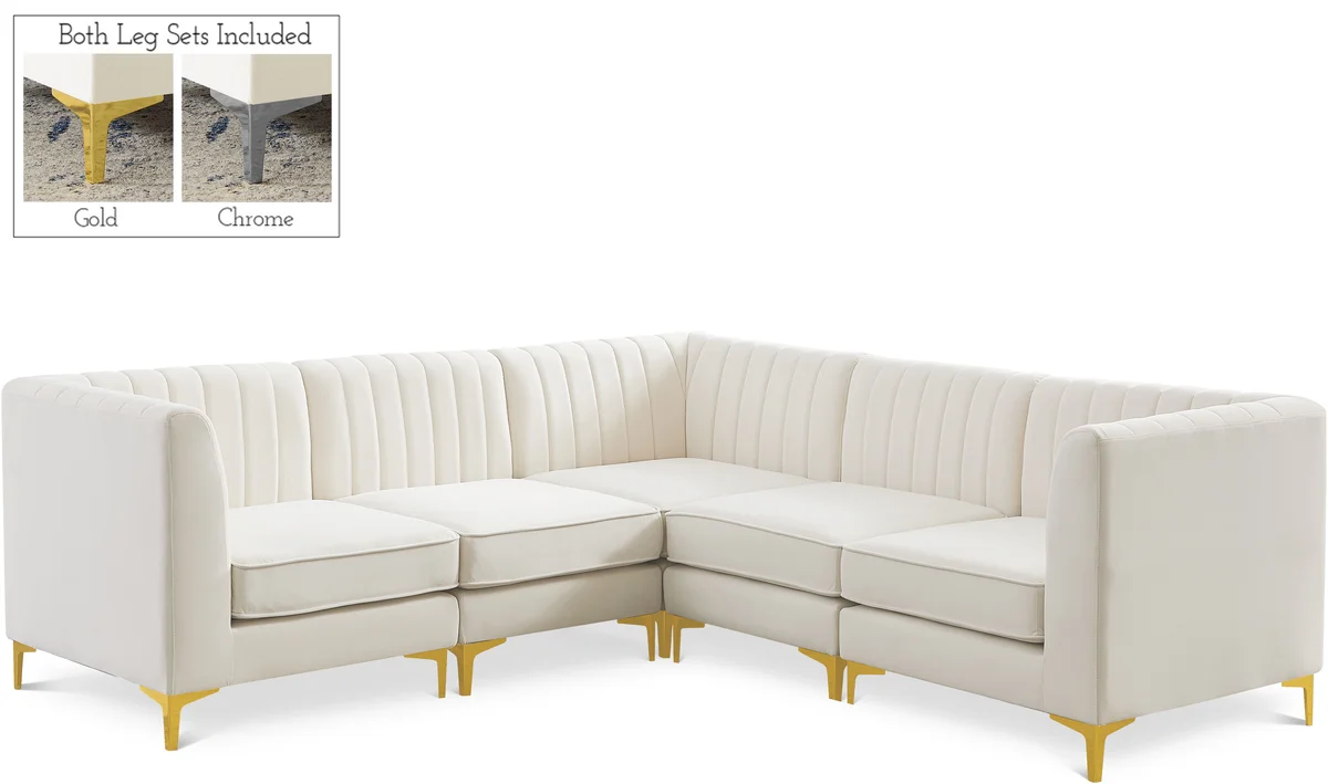 Alina - 5 Piece Modular Corner Sectional - Cream