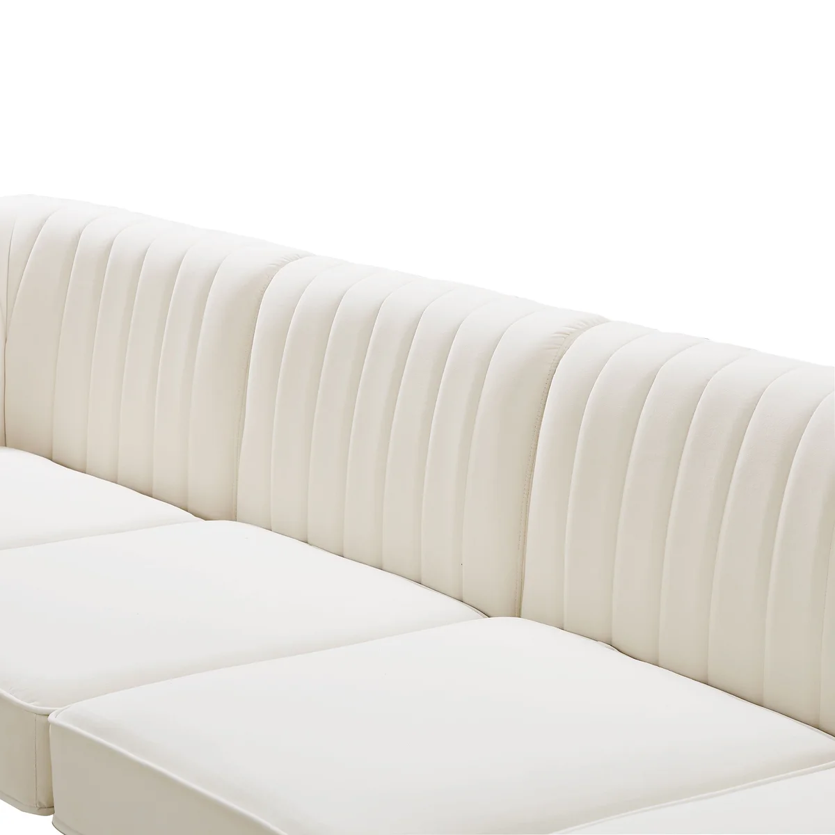 Alina - 8 Piece Velvet Modular Sectional - Cream