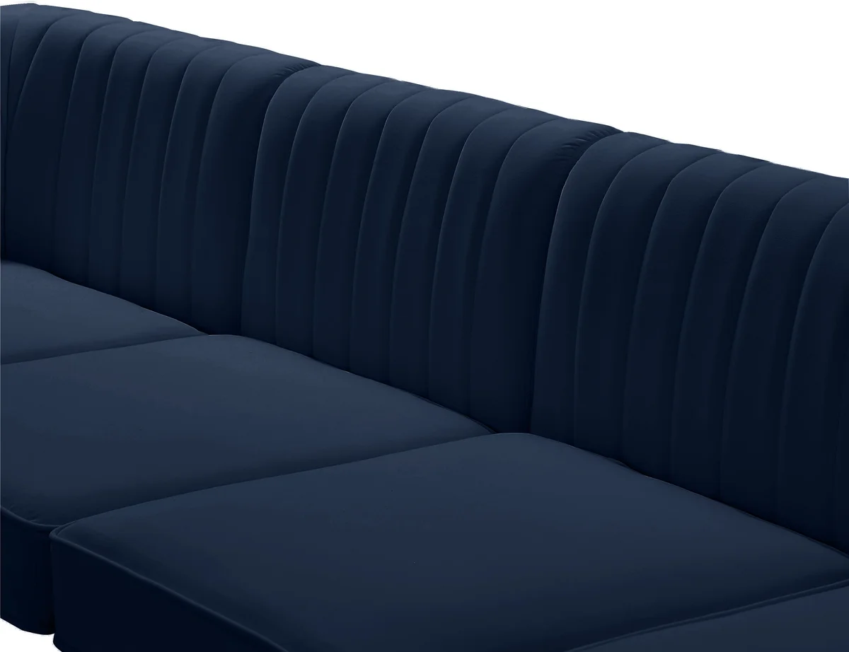 Alina - 8 Piece Velvet Modular Sectional - Navy