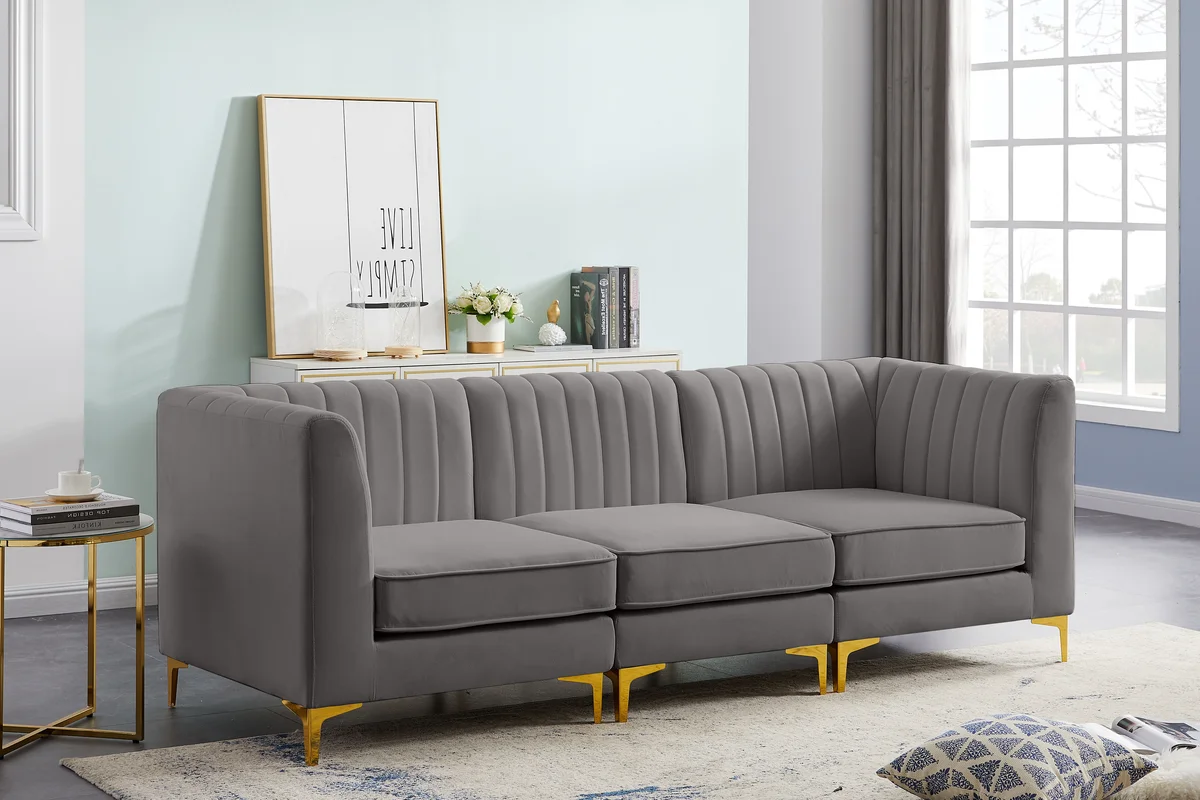 Alina - 3 Piece Modular Sectional - Gray