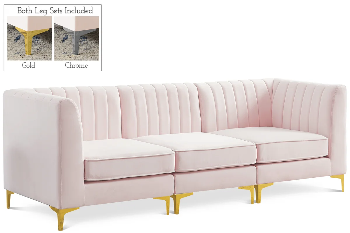 Alina - 3 Piece Modular Sectional - Pink