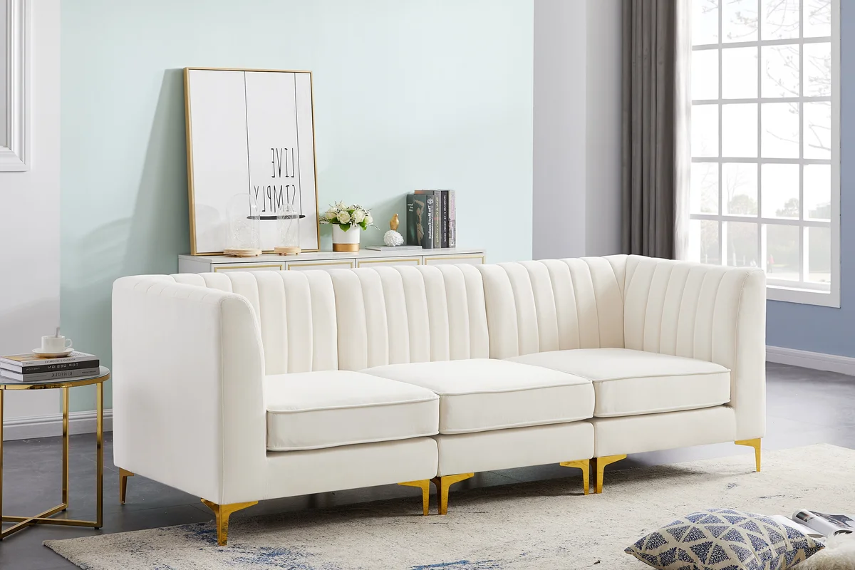 Alina - 3 Piece Modular Sectional - Cream