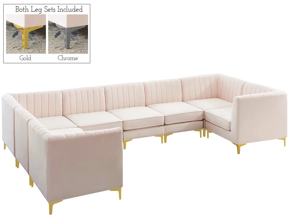 Alina - 8 Piece Modular U-Shaped Sectional - Pink