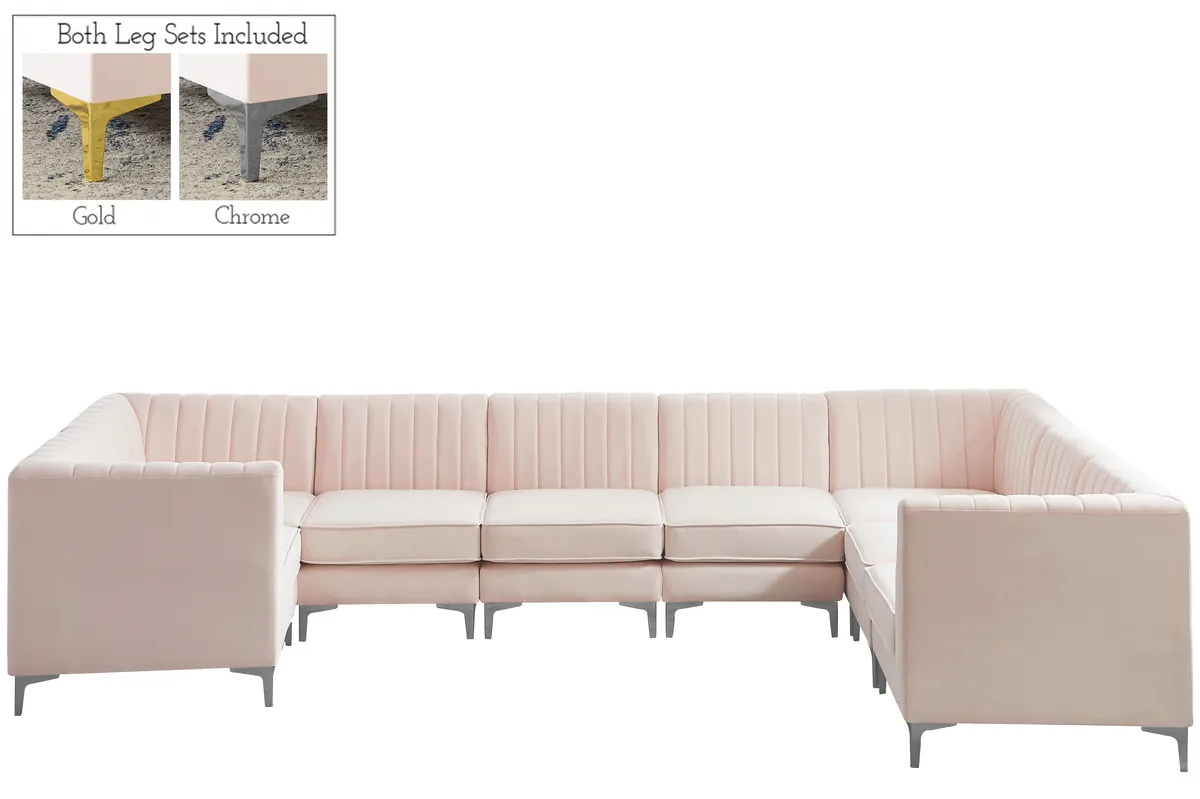 Alina - 8 Piece Modular U-Shaped Sectional - Pink - View 2