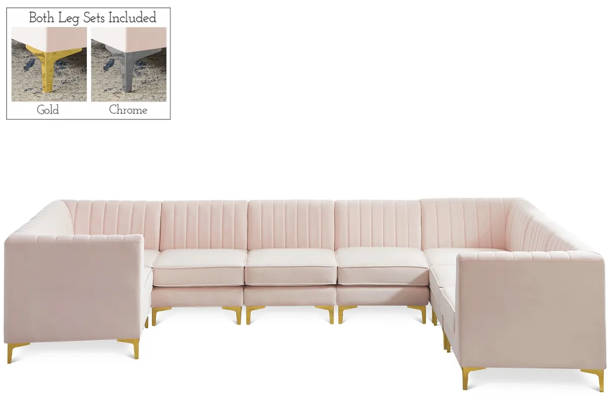 Alina - 8 Piece Modular U-Shaped Sectional - Pink
