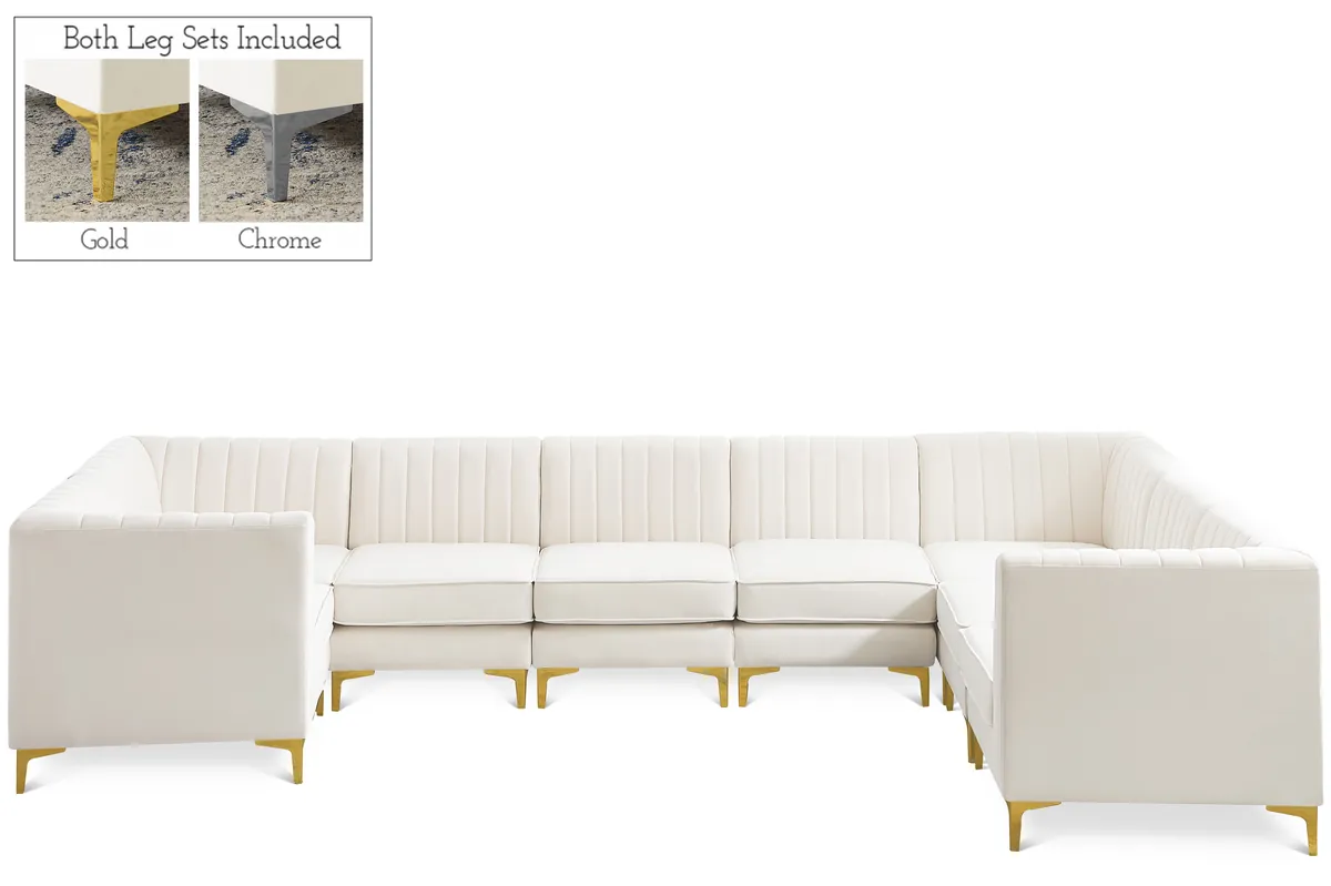 Alina - 8 Piece Modular U-Shaped Sectional - Cream