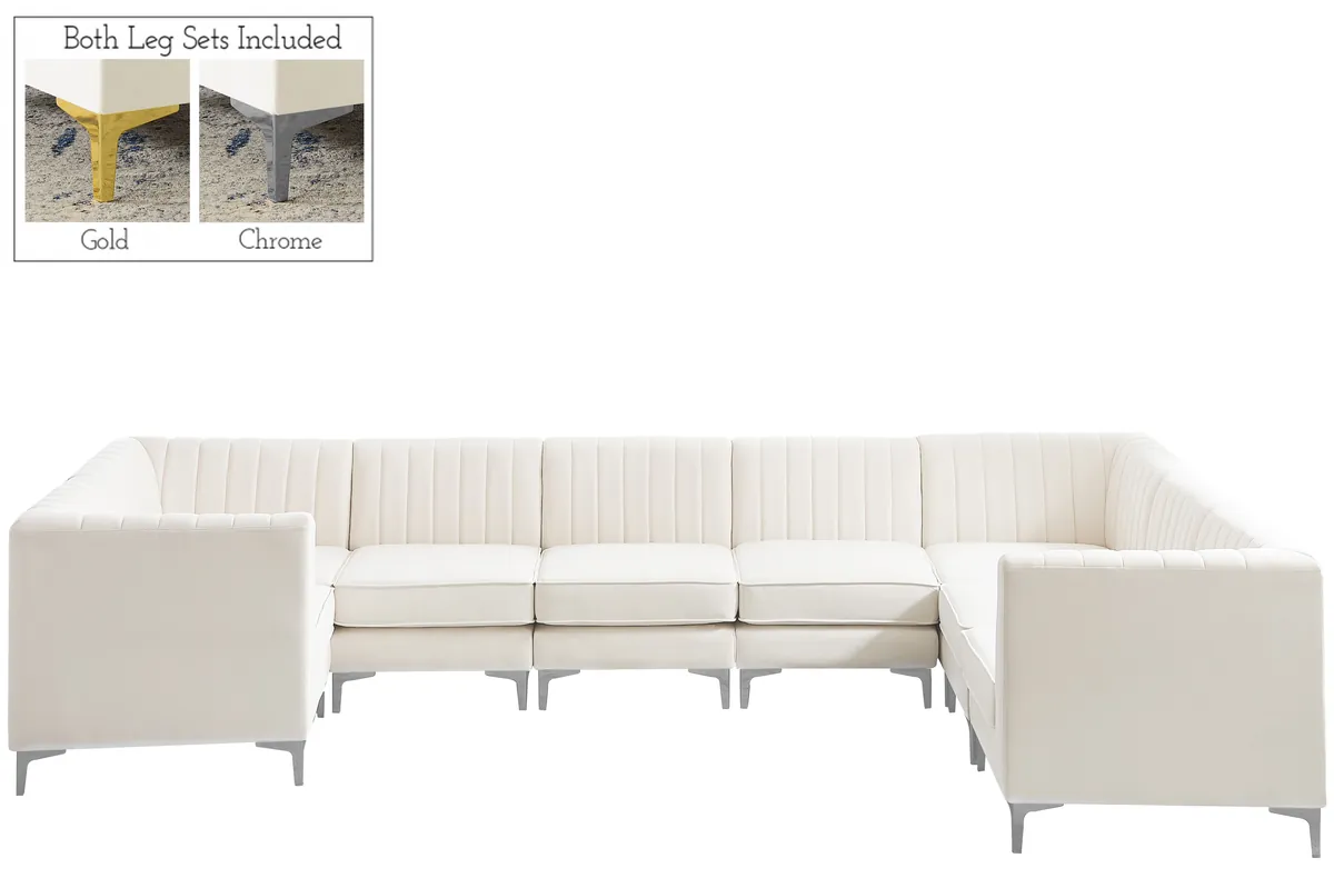 Alina - 8 Piece Modular U-Shaped Sectional - Cream - View 2