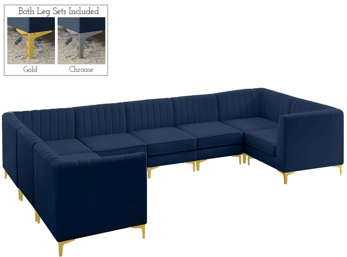 Alina - 8 Piece Modular U-Shaped Sectional - Navy