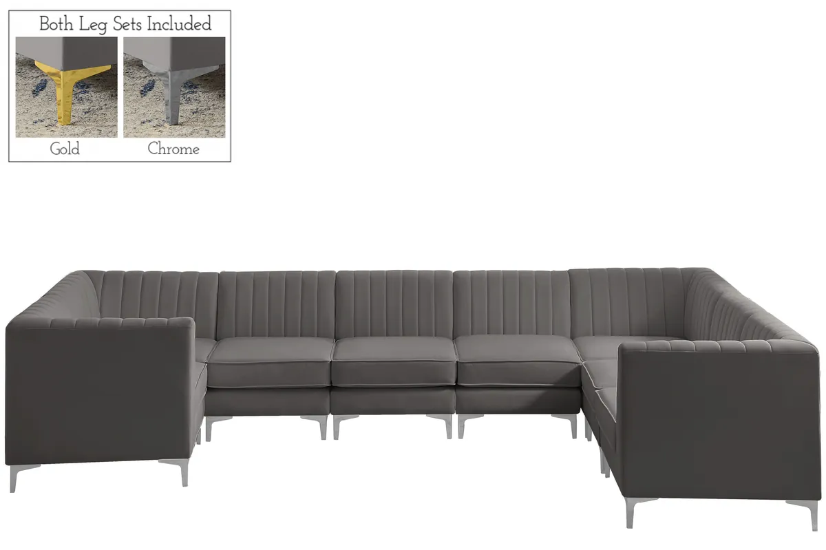 Alina - 8 Piece Modular U-Shaped Sectional - Gray - View 2