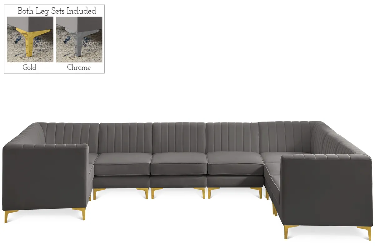 Alina - 8 Piece Modular U-Shaped Sectional - Gray
