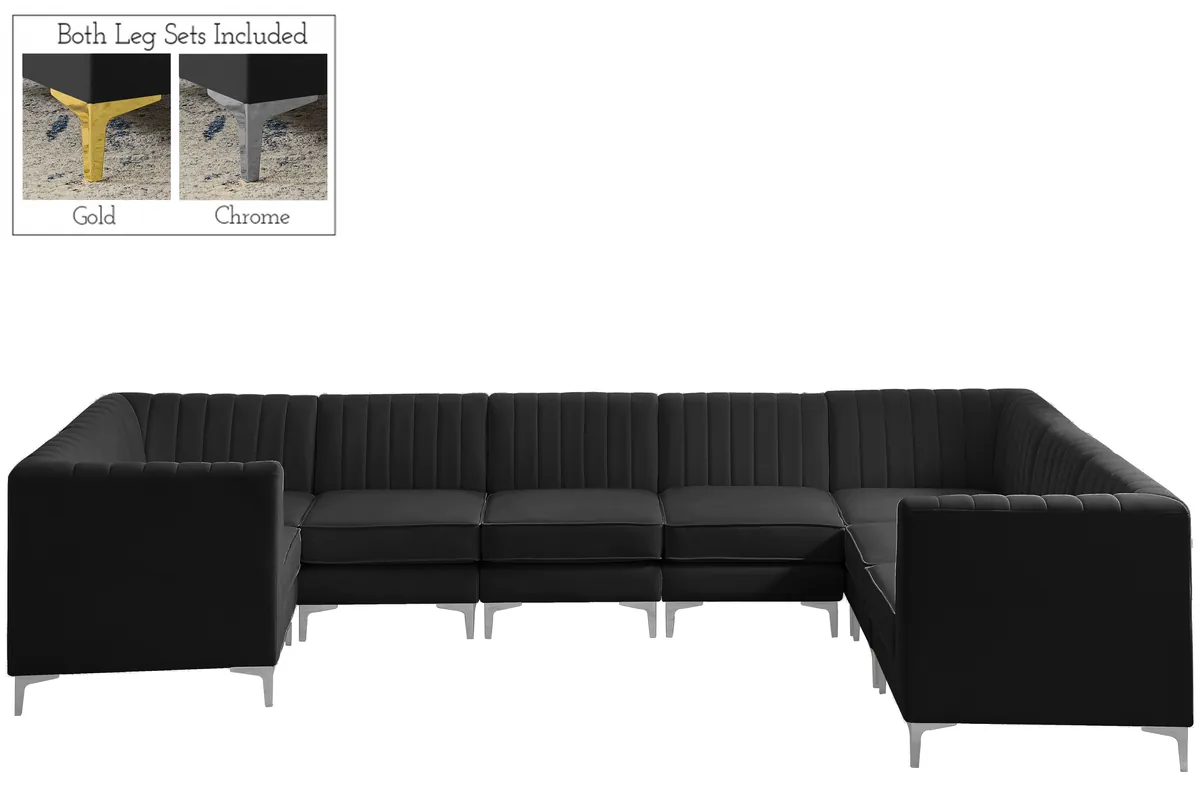 Alina - 8 Piece Modular U-Shaped Sectional - Black - View 2