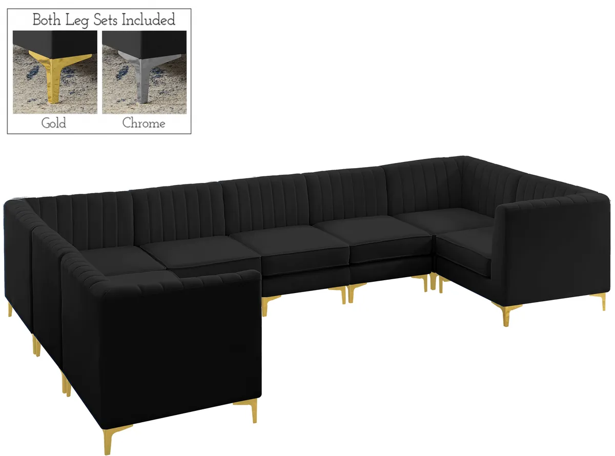 Alina - 8 Piece Modular U-Shaped Sectional - Black
