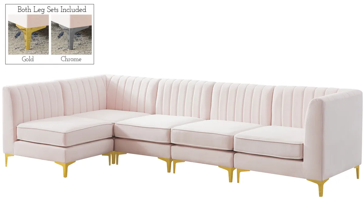 Alina - 5 Piece Modular Sectional - Pink
