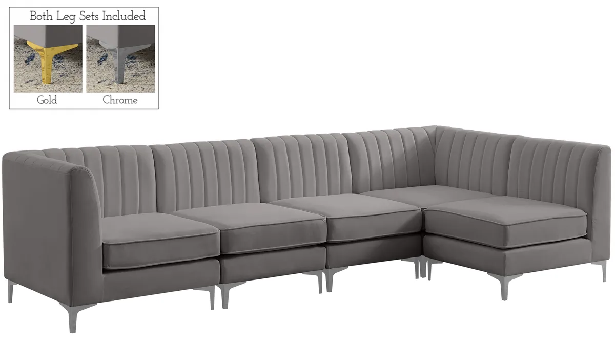 Alina - 5 Piece Modular Sectional - Gray - View 2