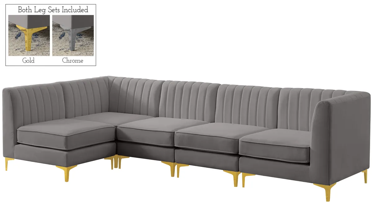 Alina - 5 Piece Modular Sectional - Gray