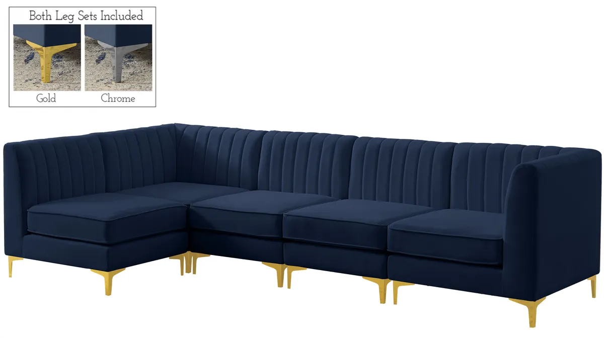 Alina - 5 Piece Modular Sectional - Navy