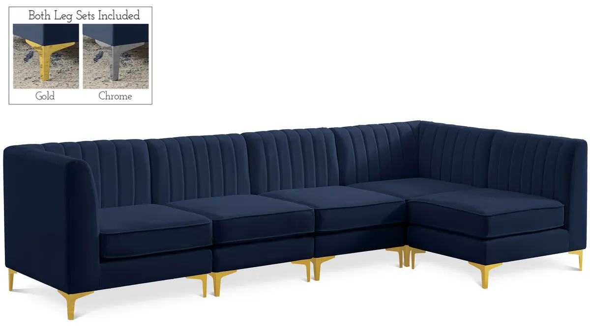Alina - 5 Piece Modular Sectional - Navy