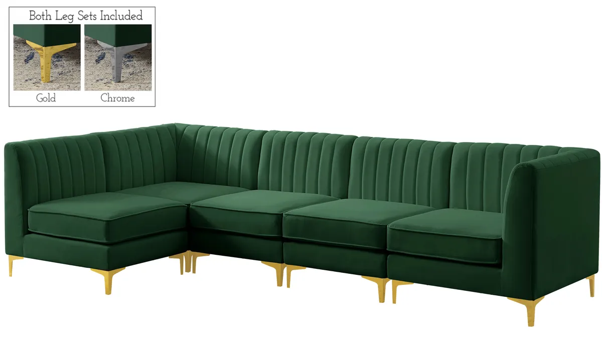 Alina - 5 Piece Modular Sectional - Green