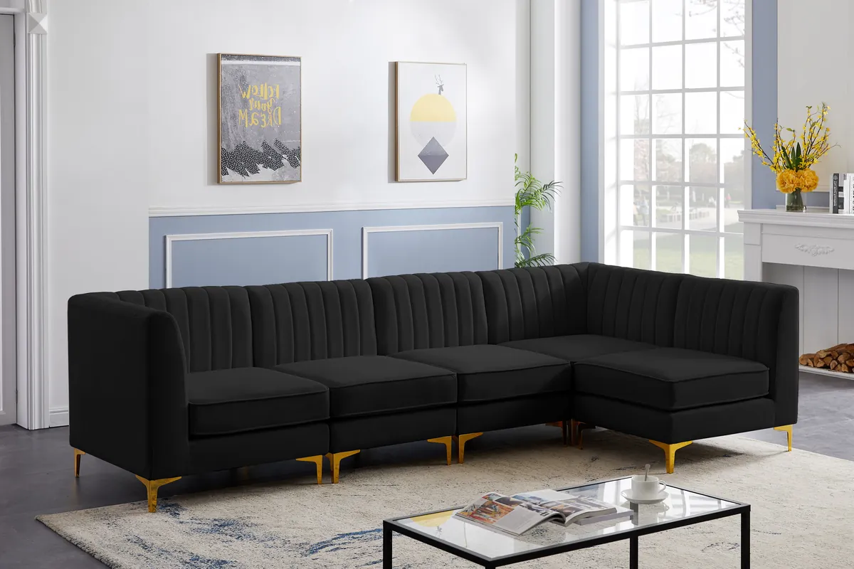 Alina - 5 Piece Modular Sectional - Black