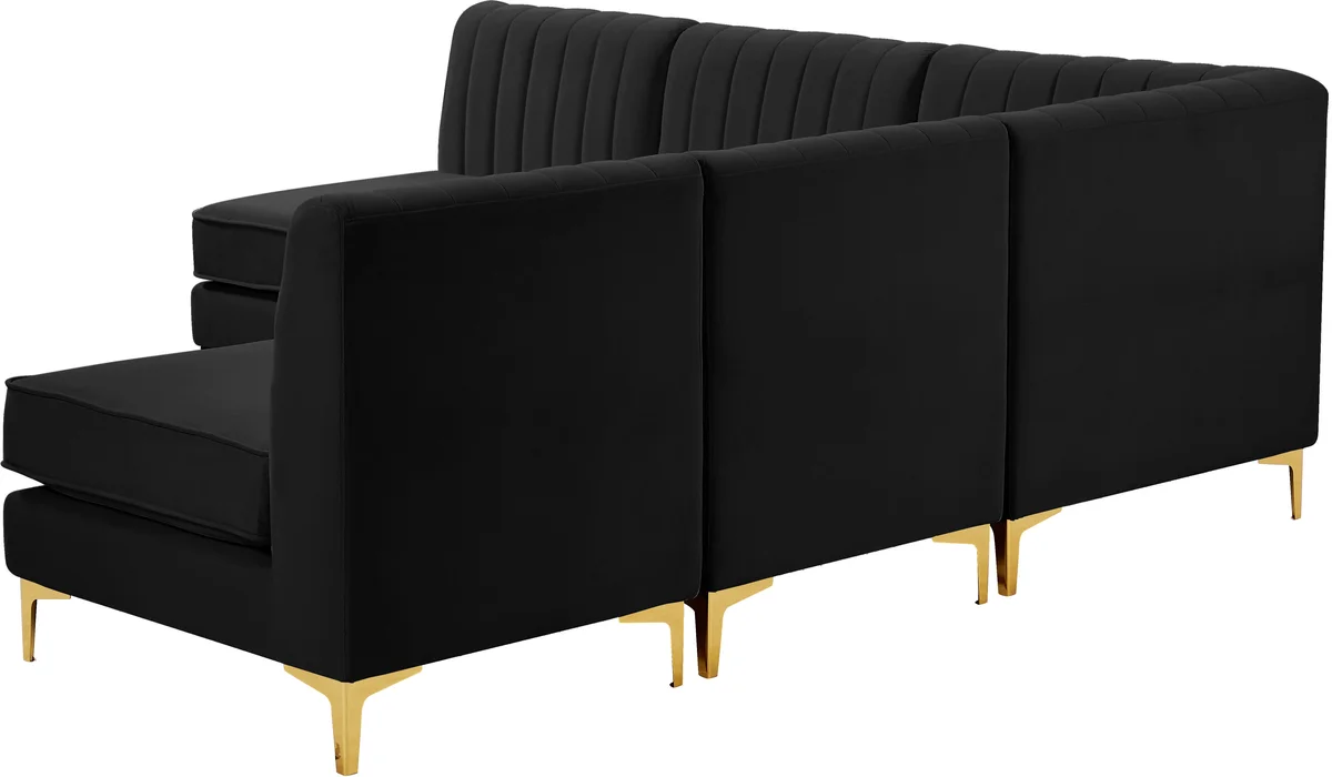 Alina - 5 Piece Modular Armless Sectional - Black