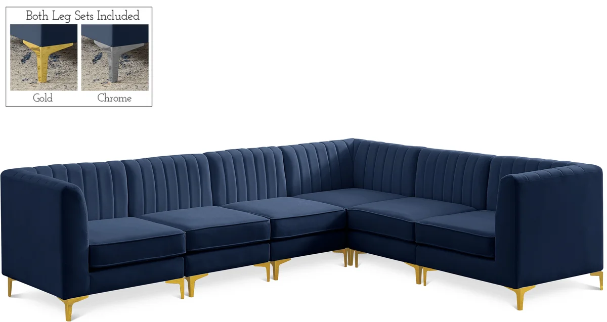 Alina - 6 Piece Modular Sectional - Navy