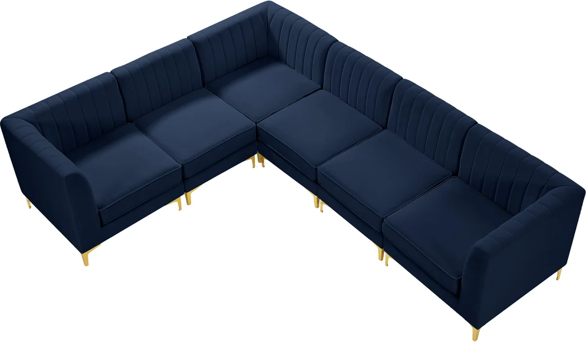 Alina - 6 Piece Modular Sectional - Navy