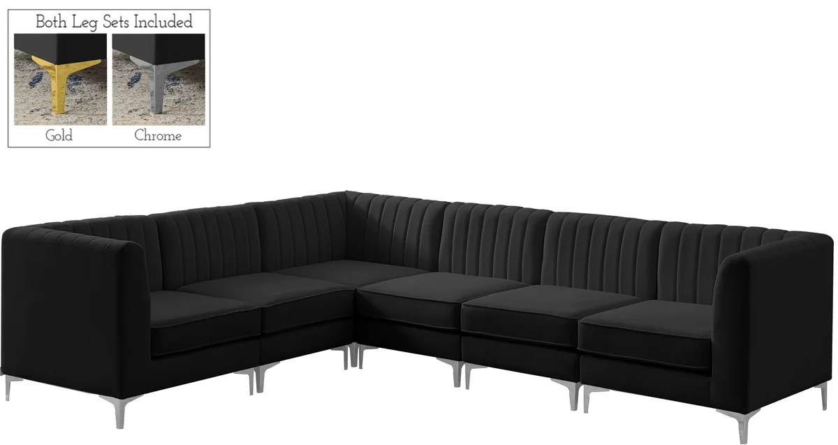 Alina - 6 Piece Modular Sectional - Black