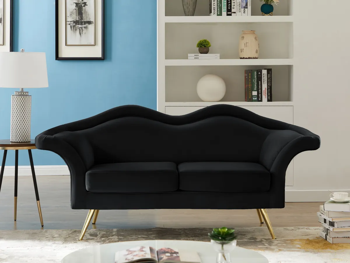 Lips - Loveseat - Black - View 2