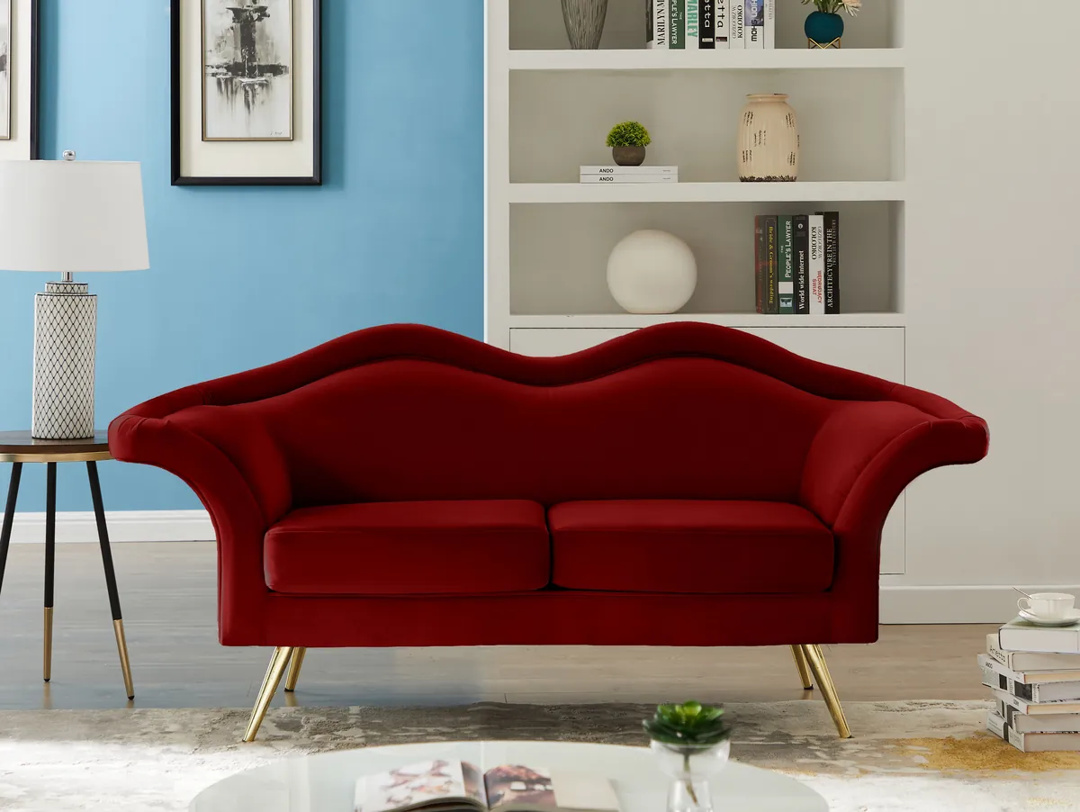 Lips - Loveseat - Red - View 2