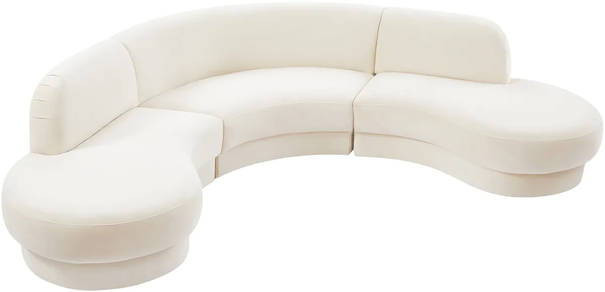 Rosa - 3 Piece Sectional - Cream