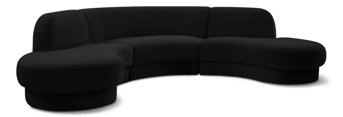 Rosa - 3 Piece Sectional - Black