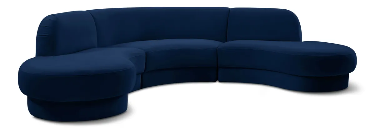 Rosa - 3 Piece Sectional - Navy
