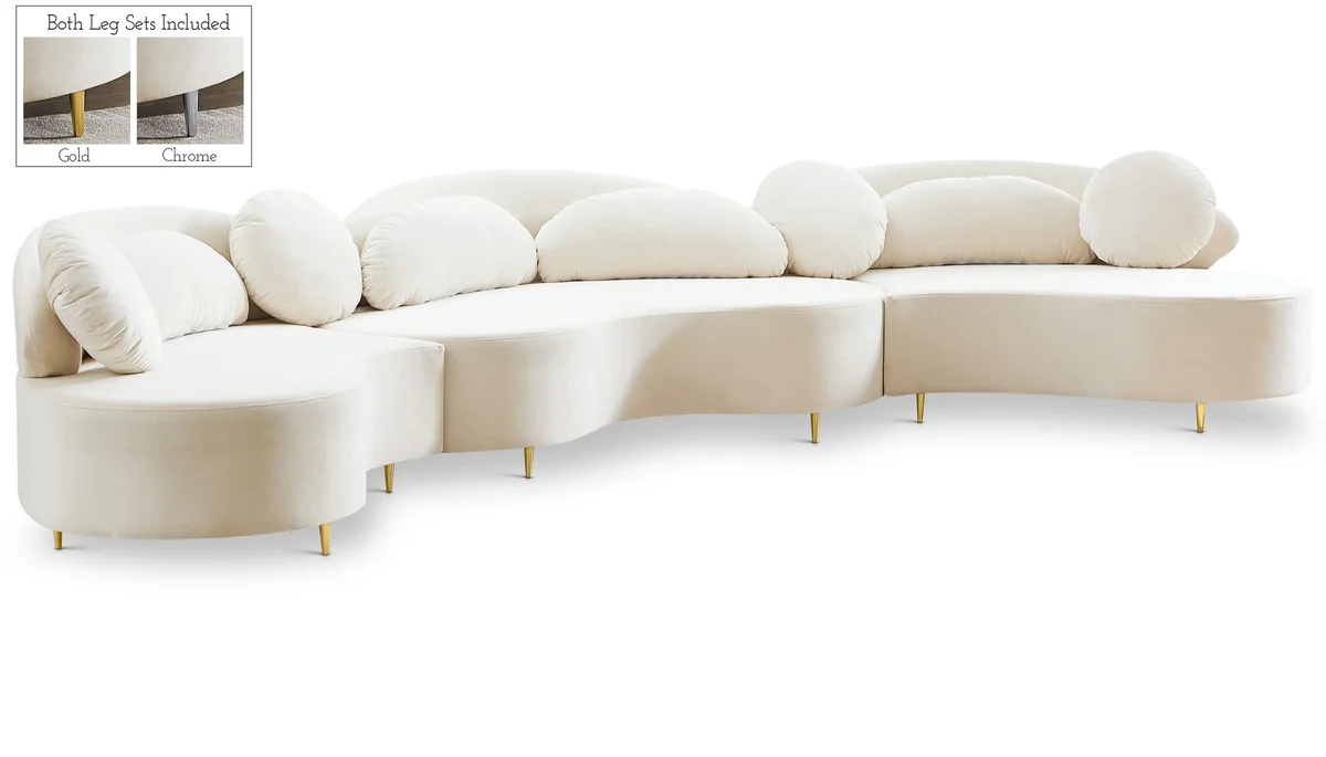 Vivacious - 3 Piece Sectional - Cream