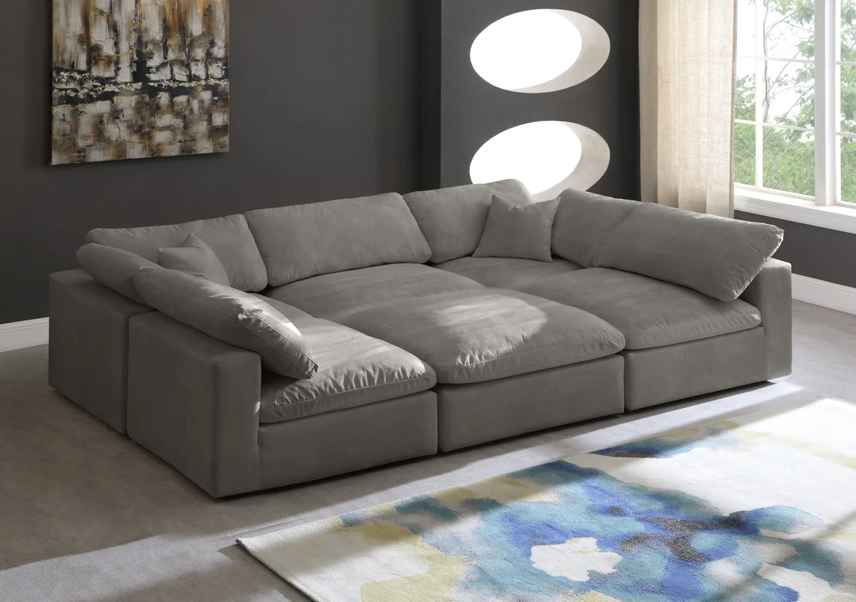 Cozy - 6 Piece Modular Sectional - Gray - View 2