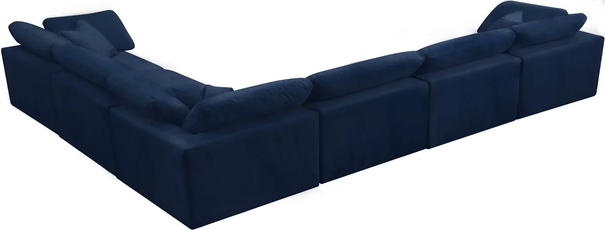 Cozy - 6 Piece Modular Corner Sectional - Navy