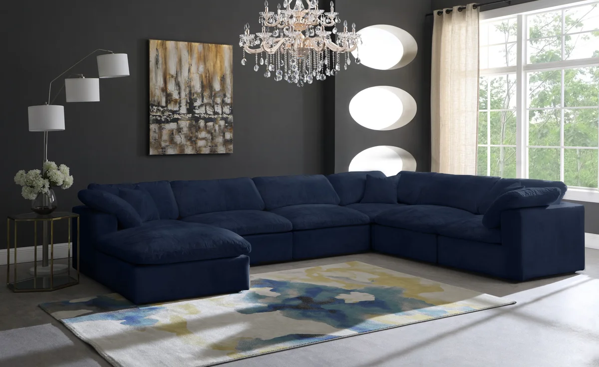 Cozy - 7 Piece Modular Sectional - Navy - View 2