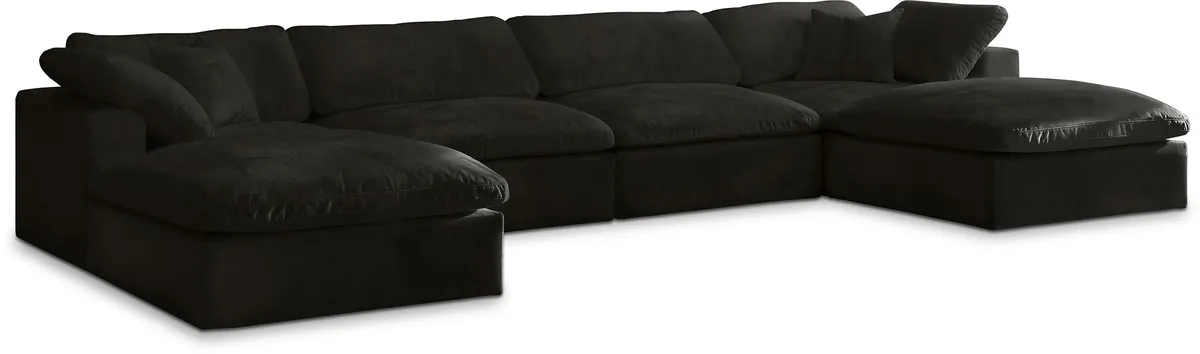 Cozy - 6 Piece Modular Double Chaise Sectional - Black