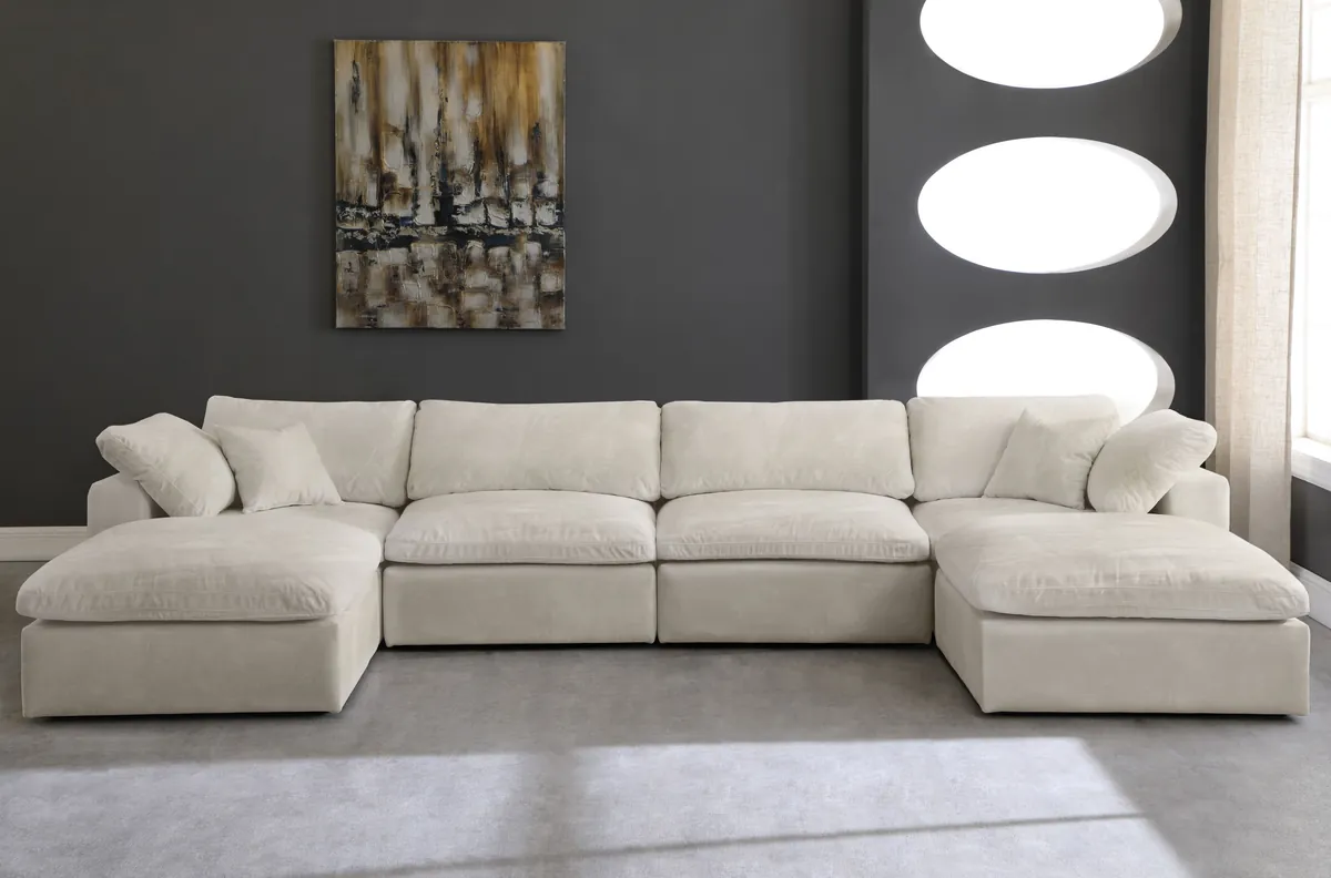 Cozy - 6 Piece Modular Double Chaise Sectional - Beige