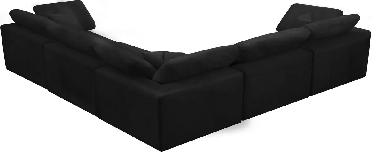 Cozy - 5 Piece Modular Corner Sectional - Black