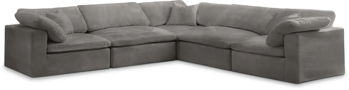 Cozy - 5 Piece Modular Corner Sectional - Gray