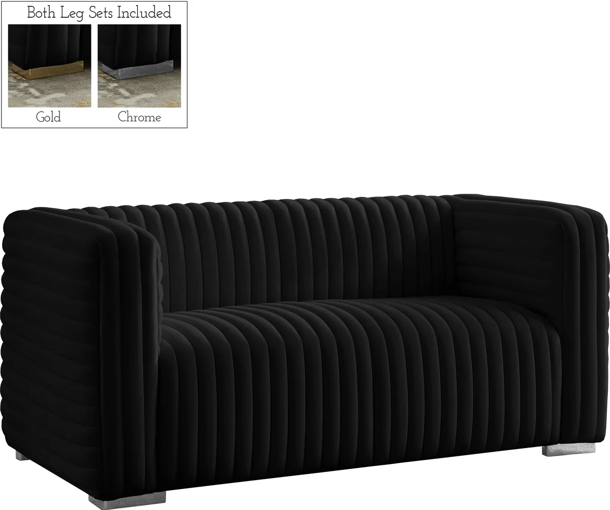 Ravish - Loveseat - Black - View 2