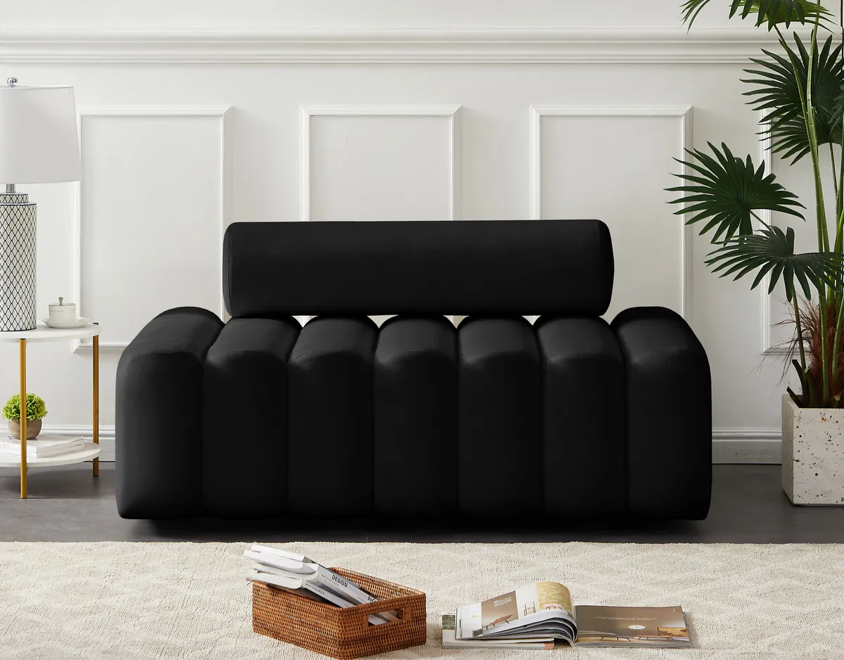 Melody - Loveseat - Black - View 2