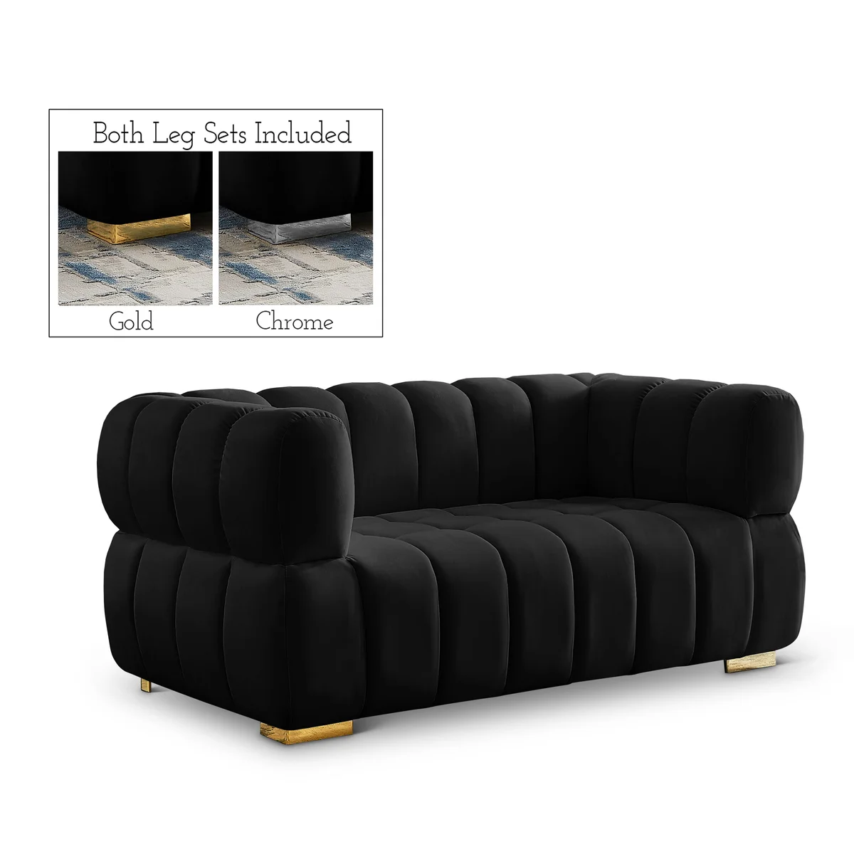 Gwen - Loveseat - Black