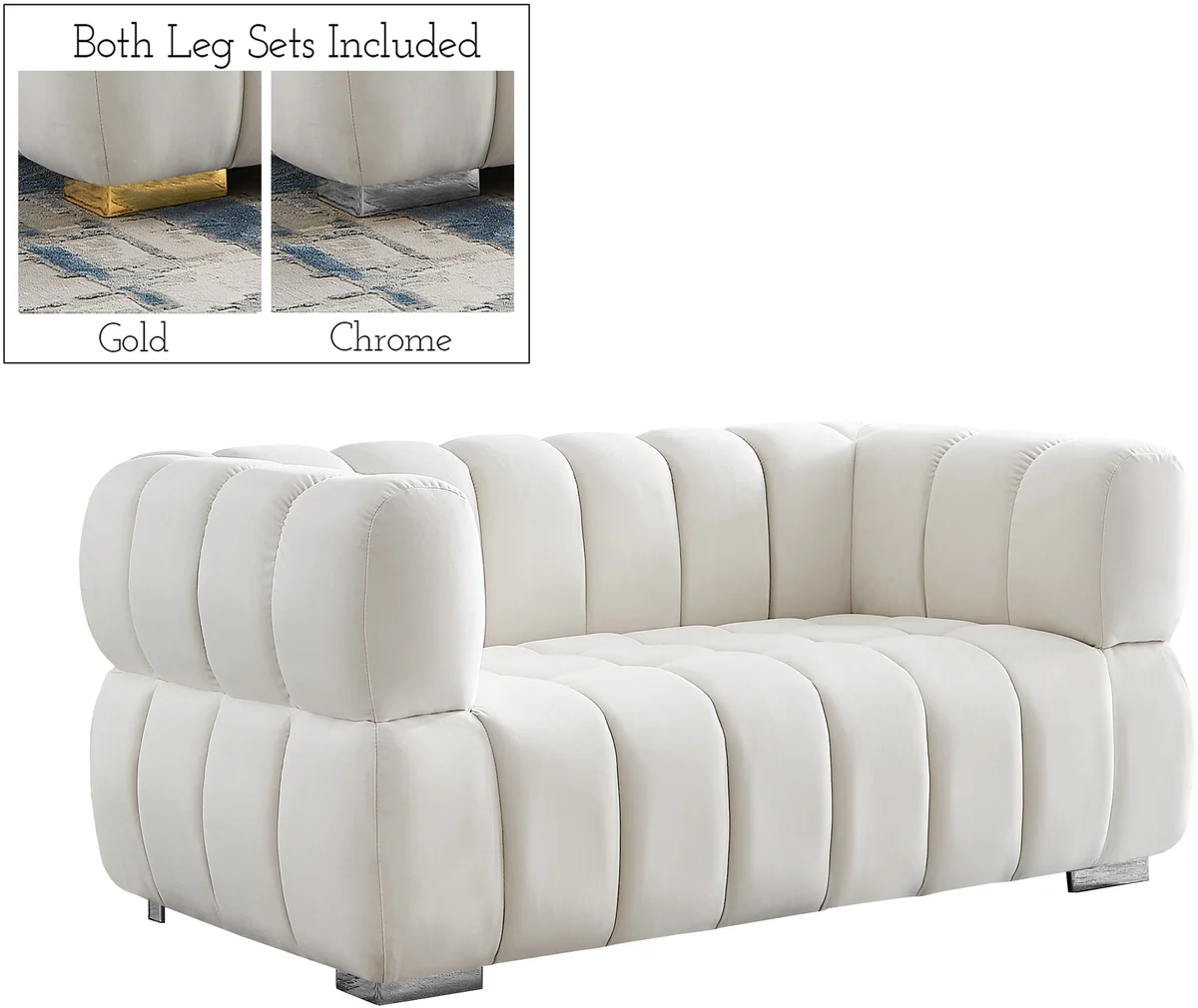 Gwen - Loveseat - Cream - View 2