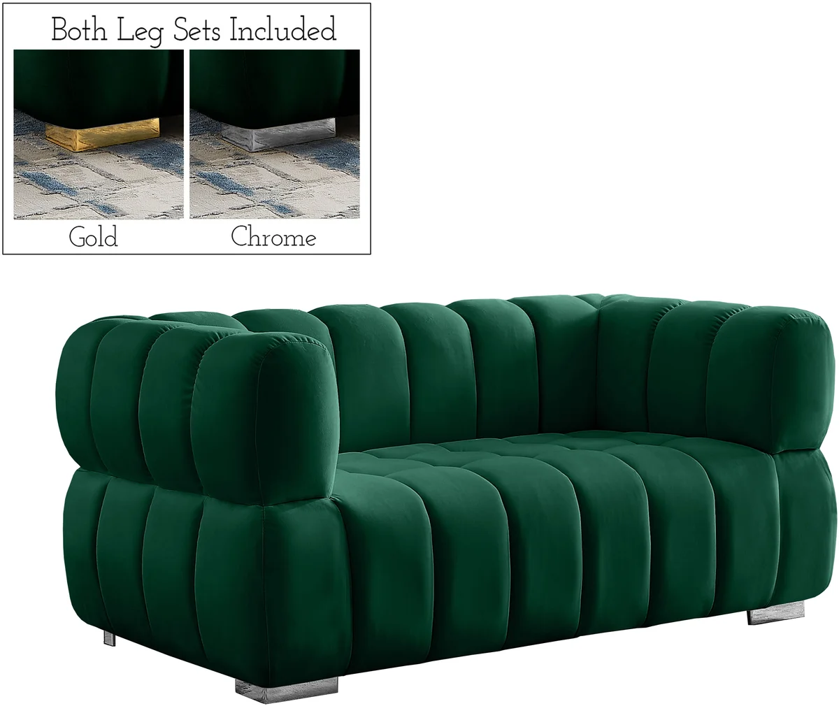 Gwen - Loveseat - Green - View 2