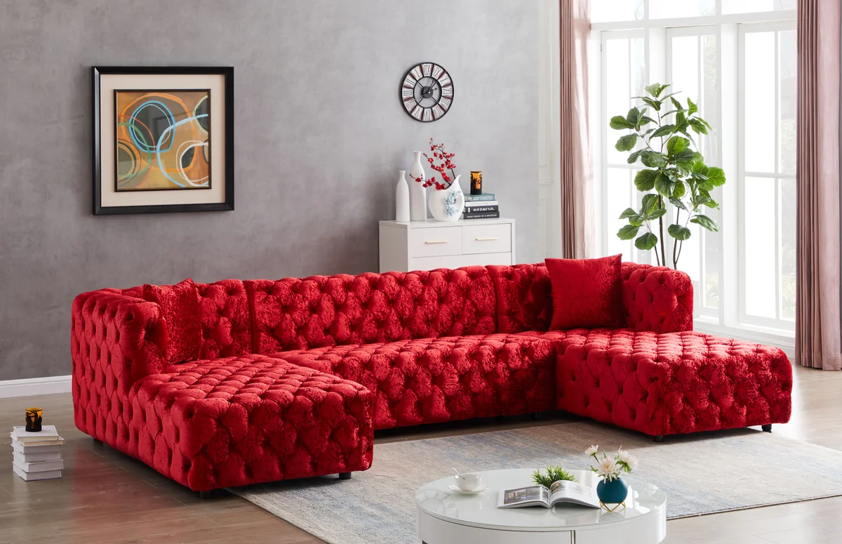 Coco - 3 Piece Sectional - Red - View 2