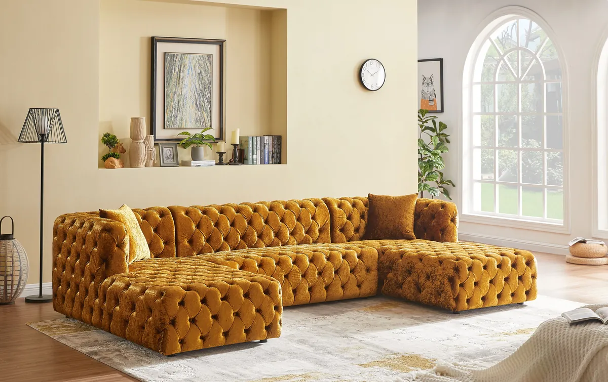 Coco - 3 Piece Sectional - Gold - View 2
